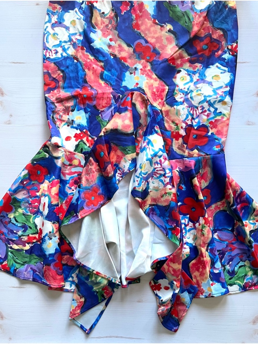 Beulah Style- Floral High-Waist Mermaid Skirt - Picture 4 of 16